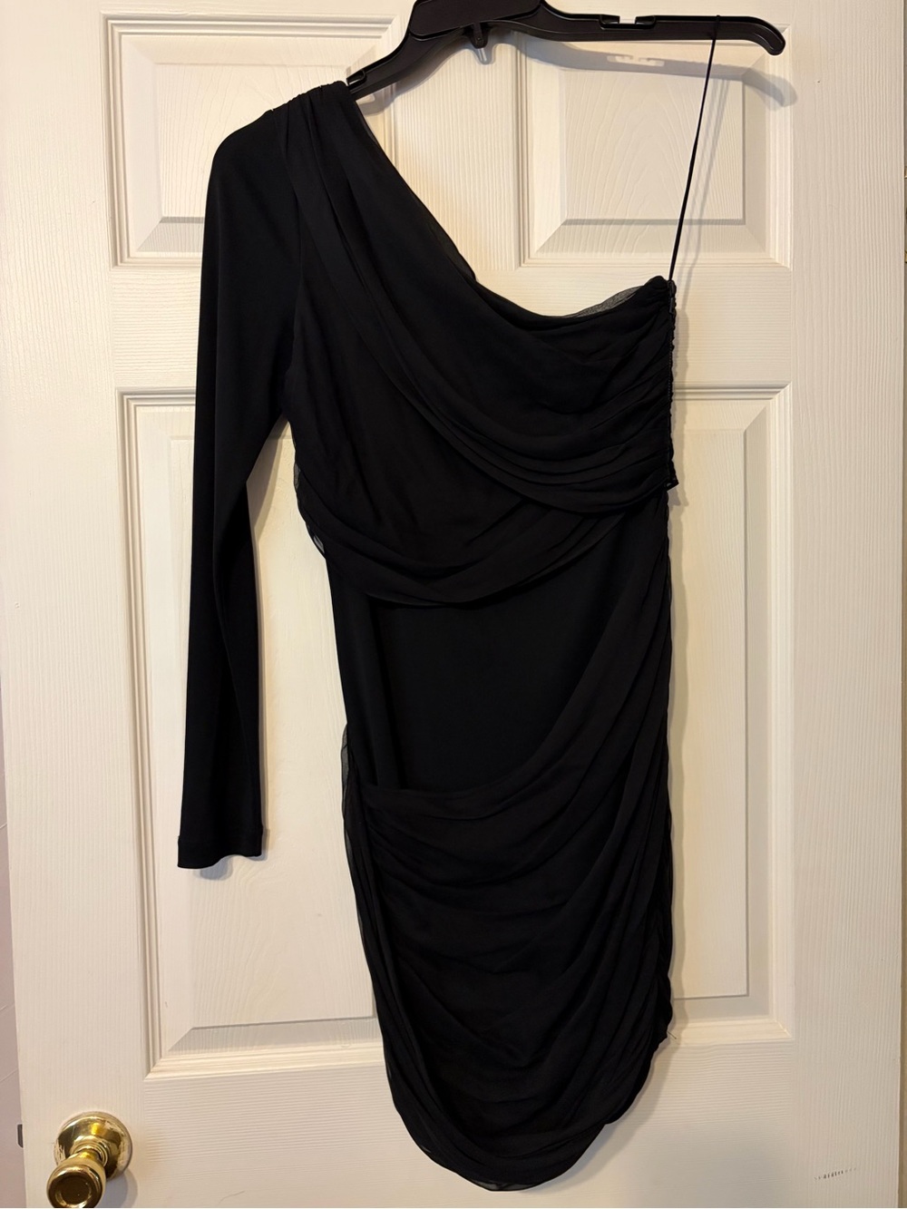 Alice and Olivia Asymmetric Goddess Draped Dress.